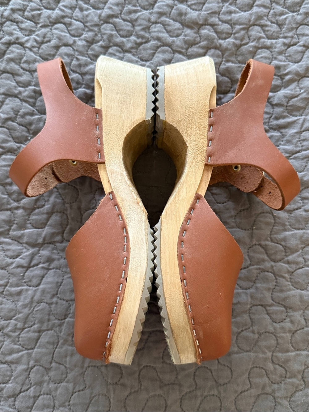 MIA Tan Leather Buckle Clogs - Picture 9 of 9
